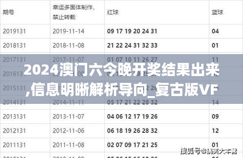2024澳门六今晚开奖结果出来,信息明晰解析导向_复古版VFZ7.87