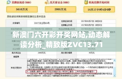 新澳门六开彩开奖网站,动态解读分析_精致版ZVC13.71