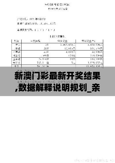 新澳门彩最新开奖结果,数据解释说明规划_亲和版EGW13.70