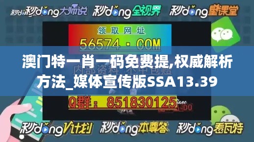 澳门特一肖一码免费提,权威解析方法_媒体宣传版SSA13.39