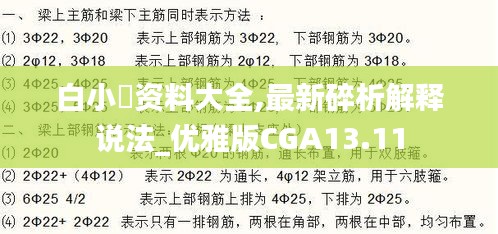 白小爼资料大全,最新碎析解释说法_优雅版CGA13.11