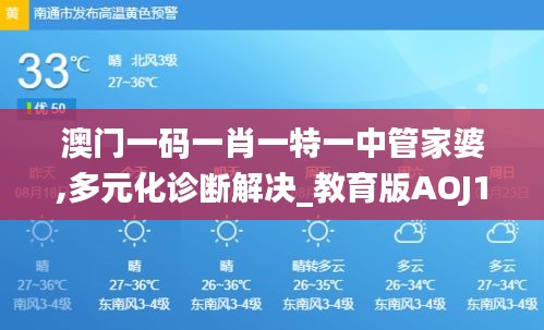 澳门一码一肖一特一中管家婆,多元化诊断解决_教育版AOJ13.37