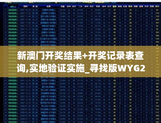 新澳门开奖结果+开奖记录表查询,实地验证实施_寻找版WYG2.433