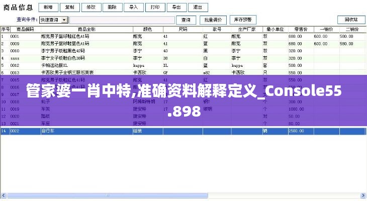 管家婆一肖中特,准确资料解释定义_Console55.898