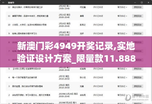 新澳门彩4949开奖记录,实地验证设计方案_限量款11.888