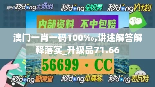 澳门一肖一码100‰,讲述解答解释落实_升级品71.66