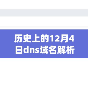 历史上的12月4日，DNS域名解析设置的演变之旅回顾