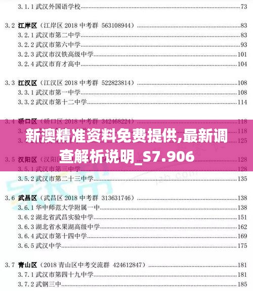 新澳精准资料免费提供,最新调查解析说明_S7.906