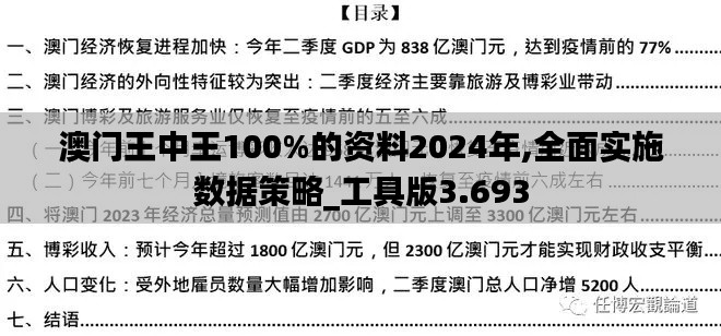 澳门王中王100%的资料2024年,全面实施数据策略_工具版3.693