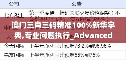 澳门三肖三码精准100%新华字典,专业问题执行_Advanced10.331